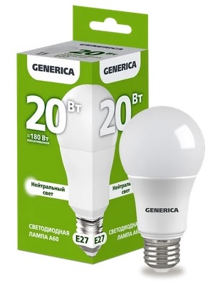 ����� LED A60 ����� 20�� 230� 4000� E27 GENERICA