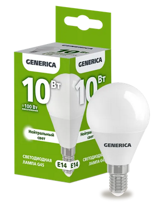 ����� LED G45 ��� 10�� 230� 4000� E14 GENERICA