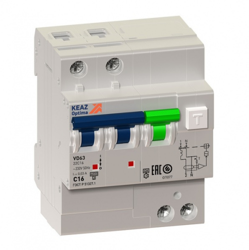 ���� � ������� �� ���������� OptiDin VD63-22C20-A-���4 (2P, C20, 30mA)