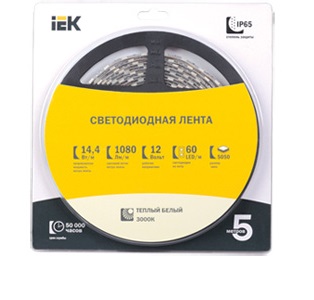 ����� LED 5� ������� LSR-3528W-WW120-9,6-IP65-12V IEK (������ + �������� ����� ����) ����� � �������