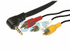  3.5 4C Plug - 3RCA Plug 1.5M (GOLD) REXANT